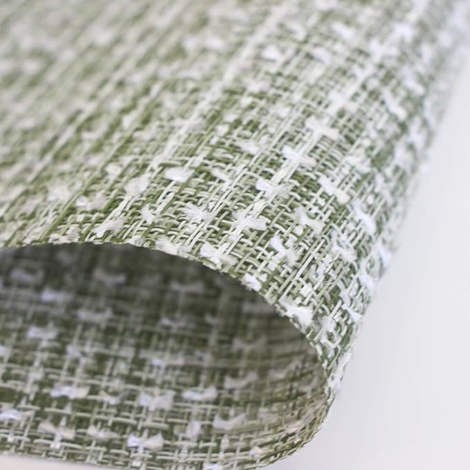 PIGCHCY Elegant Placemats Set of 6 Blended Woven Heat Resistant Durable Placemats Washable Easy to Clean Table Mats for Dining Room and Decorate (Colorful Green)