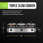 TRU Triple Buffet Server, Three 2-1/2-Quart Removable Inserts