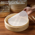Bamboo Steamer Silicone Liners 12-Inch 6Pcs, BPA Free, Reusable & Non Stick for Food Steamer, Air Fryer, Steaming Dumpling Dim Sum Vegetable, Round Mesh Parchment Baking Sheet Paper