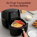 Muldale Brie Baker with Lid and Spreader - Camembert Baker Crock in Red - Free from Lead Ceramic Baking Dish - 5.5” - Fits Standard Camembert Wheel