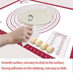 Large Silicone Pastry Mat for Rolling Dough Non Slip Non Stick Silicone Mats for Kitchen Counter 28x20"Red