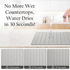 Large Stone Drying Mat for Kitchen Counter | Premium Diatomaceous Earth Coaster Set for Dishes | Non-Slip Kitchen Sink Mat | Fast-Absorbing, Eco-Friendly | 23" x 15.5" (Modern Grey)