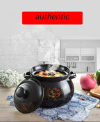 Traditional Japanese Clay Casserole Pot, Family Hot Pot, Ceramic Cookware Dutch Oven, Heat Storage and Heat Preservation, For Cooking Hot Pot Bibimbap and Soup, 7.3L
