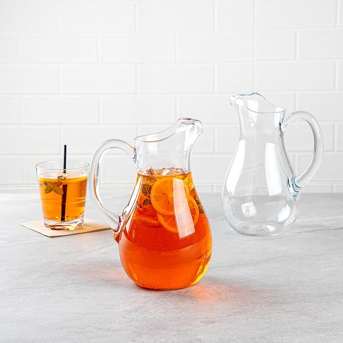 Bev Tek 57 Ounce Water Pitchers, 6 Heavy-Duty Water Jugs - Dishwashable, Shatterproof, Clear Polycarbonate Beverage Serveware, For All Kinds Of Beverages - Restaurantware