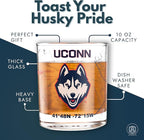 Greenline Goods – University of Connecticut Huskies College Whiskey Glasses (Set of 2), 10 oz – Full-Color Logo + Campus Map