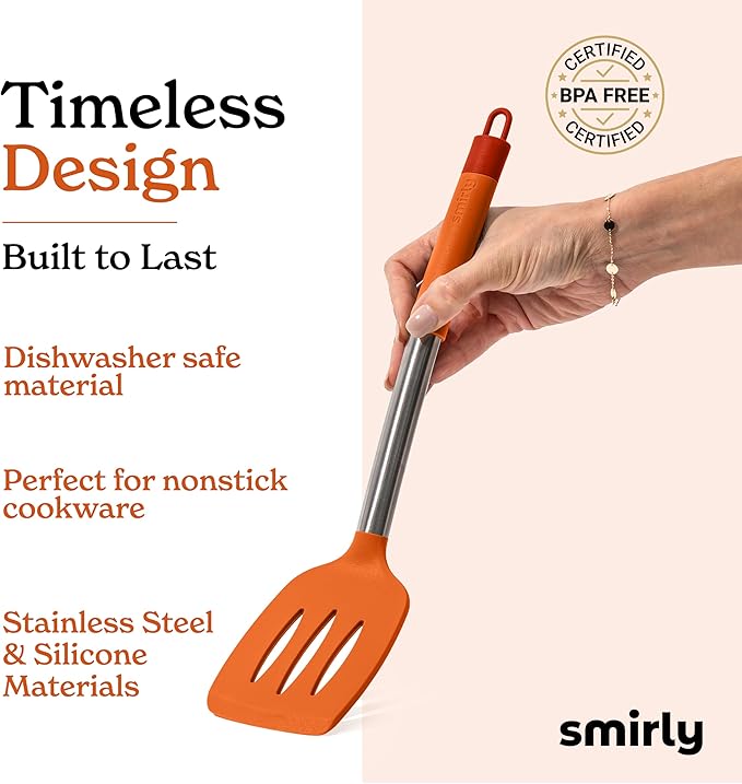 SMIRLY Kitchen Utensils Set, 26PCS Silicone Cooking Utensils Set, Spatula Set with Holder, Stainless Steel Kitchen Gadgets for Home and Kitchen