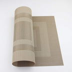 PIGCHCY Placemats Set of 6,Washable Woven Vinyl Kitchen Table Mats Non Slip Placemats,Heat Resistant Durable Placemats for Dining Table (Beige)