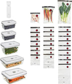ZWILLING Fresh & Save 32pc Vacuum Starter Set, Vacuum Sealer Machine Set, Sous Vide Bags, Meal prep, Airtight Food Storage Containers Glass