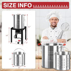36QT Outdoor Fryer | Turkey Deep Fryer | Seafood Boil Pot | Cover & Skimmer Included | 50,000BTU Propane Burner | Aluminum Deep Fryer Pot with Basket | Crab, Seafood & Crawfish Boiler