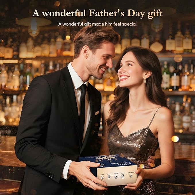 Electric Whiskey Smoker Kit-Rechargeable Cocktail Smoker Set with 6 Wood Chips - Unique Bourbon & Old Fashioned Drinks Smoker, Ideal Christmas, Birthday, Gifts for Men, Dad, Husband