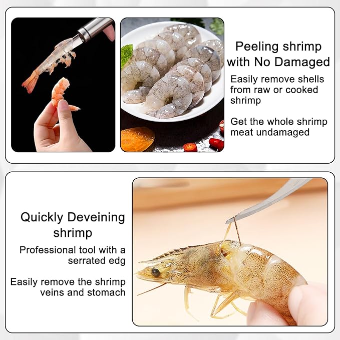 Crawfish Peeler, Crayfish Peeling Tool with Shrimp Peeler and Deveiner Tool, Includes 200PCS Disposable Gloves, Easy to Use