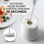 Zulay Powerful Milk Frother for Coffee with Powerful Motor - Handheld Frother Electric Whisk, Milk Foamer, Mini Mixer and Coffee Blender Frother for Frappe, Latte, Matcha, No Stand - Storm