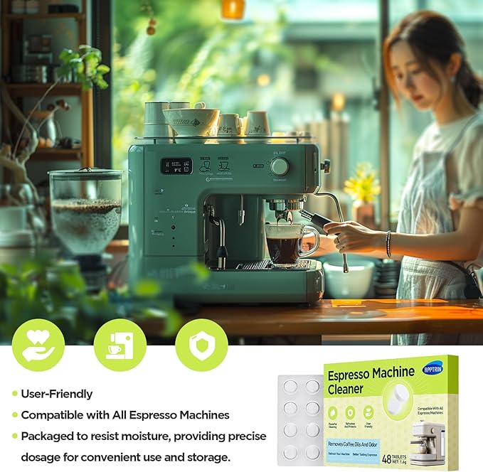 Espresso Machine Cleaning Tablets, Coffee Machine Cleaning Pods, Coffee Machine Cleaner for All Espresso Machine, 48 Pack