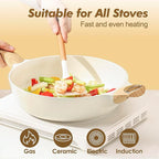 SENSARTE Ceramic Cookware Sets, Pots and Pans Set Non stick, Non toxic Healthy Induction Cookware, 26 Pcs Nonstick Kitchen Cooking Set, w/Frying Pans Set, Saucepans Set