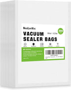 200 Quart Vacuum Sealer Bags - 8x12 Inch, Heavy Duty Commercial Grade for Food Saver, Seal a Meal, Sous Vide, Meal Prep, Freezer Storage