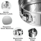 4" 7" 9" 10" Springform Pans Set of 4, Stainless Steel Cheesecake Pan with Removable Bottom, Leakproof & Nonstick Springform Cake Mold for Baking with 50 Pcs Paper Liners