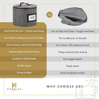 Homelux Theory 2pc Dessert Storage with Lid, Hard Shell China Storage Containers, Heavy Duty Dinnerware Storage Box with 24 Felt Pads and Thick Surface for Dishes and Dinner Plate, Move Out Essentials