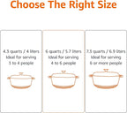 Amazon Basics Cast Iron Dutch Oven Pot with Lid, Enameled, Round, Dual Handles, Heavy-Duty, Medium, 6-Quart, Red