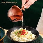 Mini Butter Warmer, 6.7oz/200ml Stainless Steel Mini Butter Warmer Coffee Milk Warmer Pot with Dual Pour Spouts Small Saucepan Chocolate Melting Pot (Rose Gold)