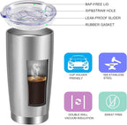 VEGOND 20oz Tumbler with Lid and Straw Stainless Steel Tumbler Cup Bulk Vacuum Insulated Double Wall Travel Coffee Mug Powder Coated Coffee Cup(Stainless 6 Pack