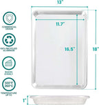 Baker's Secret 17" Pure Aluminum Cookie Sheet, 100% Recycled, Baking Sheet Cookie Sheets for Baking, 0.8mm Extra Thick Baking Pan, Commercial Grade, The Natural Aluminum Collection