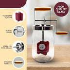 Butter Churner Set – Includes Glass Dish with Lid, Cheesecloth, Wooden Paddles & Knife Spreader – Butter Churn - Make Homemade Butter Fast & Easy