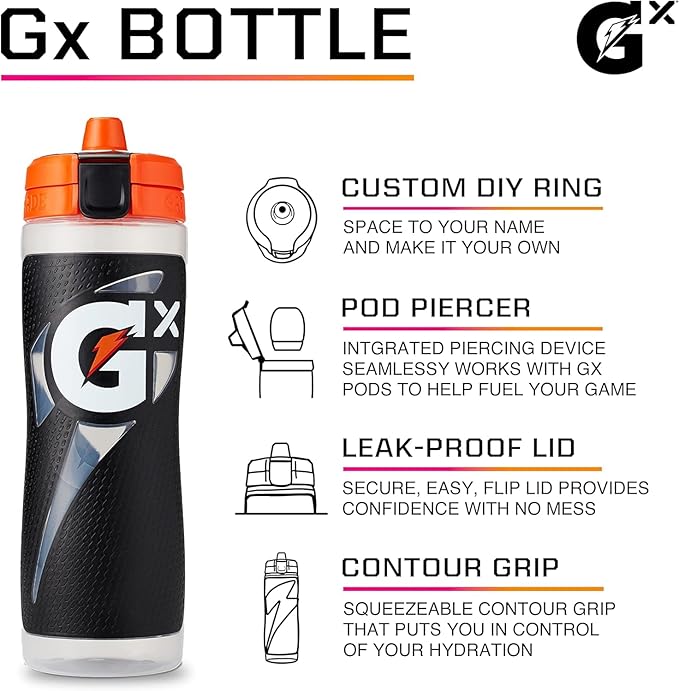 Gatorade Kitchen Gx Bottle , Plastic, Red, 30oz