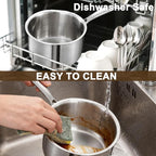 MOUTIUS 1QT+2QT+3.5QT With Steamer Handle Triple Stainless Steel Saucepan with Lid, Ramen Pot with Clear Glass Cover, Small Sauce Pan for Cooking Oatmeal, Dishwasher-Safe, Suitable for All Stoves