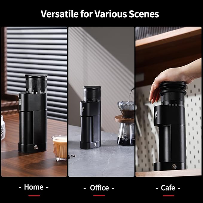 Espresso Grinder for Home Use - Stepless Adjustment Electric Burr Coffee Grinders, One-Touch Coffee Bean Grinder with 38mm 6-Star Conical Burr, Magnetic Dosing Cup and Air-Blowing