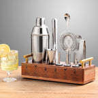 Cocktail Shaker Set Bartender Kit with Stand 24oz Martini Shaker,12-Piece Professional Bar Tool Set Drink Mixer Set with All Essential Bar Tools.