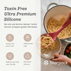 Starpack 'Like a Boss' XL Premium Silicone Cooking Utensils Set (6 Pcs) - Heat Resistant Kitchen Utensils 600°F - Non-Stick Silicone Utensil Set - Large Kitchen Utensils Set for Cooking & Serving