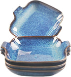 Ceramics Au Gratin baking Dishes Set of 4, Baking Tray Bake ware, 10.2 oz Ramekins, for Pie Pan, Appetizer, Tart, Dessert, Quiche, Oven Small dish, individual dishes, Square 7.8 Inch