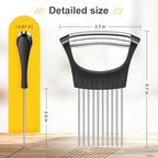 2025 Premium Onion Slicer, Stainless Steel Onion Holder for Slicing Onion, Kiwifruit, Tomatoes, Avocados, Eggs, Lemon, Meat, Third Generation Onion Cutter