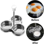 Stainless Steel Egg Poacher,Breakfast Cooking Steamer,High Efficiency Kitchen Tool,Nonstick 3 Poached Eggs Cooker for Breakfast Cooking