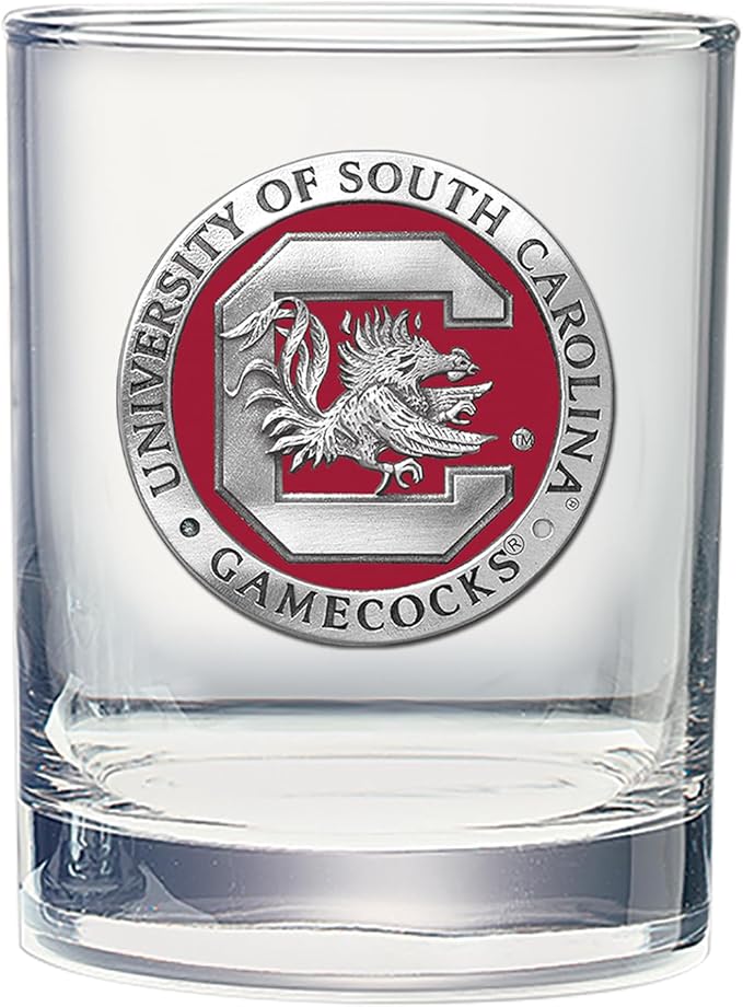 Heritage Pewter South Carolina Double Old Fashion | Double Rocks Glass 14 OZ for Liquor | Expertly Crafted Pewter Glass
