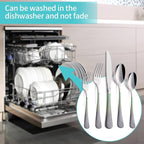 20-Piece Green and Gray Silverware Set for 4, 18/0 Stainless Steel Flatware Cutlery Utensils Set, Include Dinner Knives,Dinner Forks,Dinner Spoons,Salad Forks,Teaspoons,Dishwasher Safe