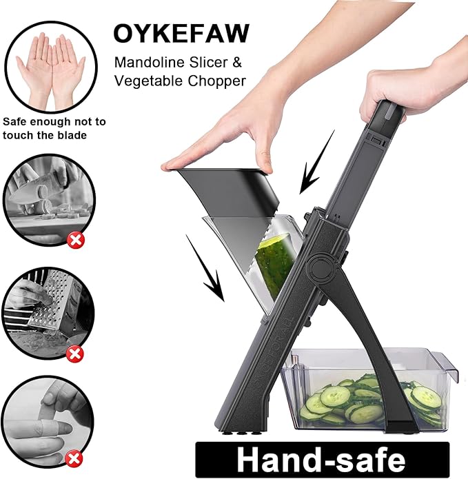 Mandoline Slicer For Kitchen, Thickness Adjustable Onion Vegetable Chopper, French Fry Cutter, Potato Vegetable Slicer, Multifunctional Kitchen Food Fruit Chopper，With Peeler/Cleaning Brush