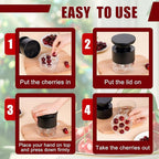 Cherry Pitter, 7-Hole Push-Type Cherry Pitter with Pit Storage Tray, Efficient Pit Removal, Multi-Particle Separator, Fruit Seed Remover Tool (Black)