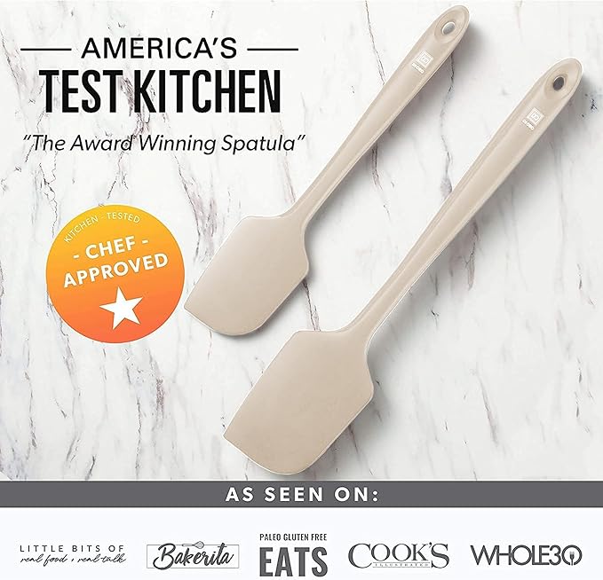 DI ORO Silicone Spatula Set - Rubber Kitchen Spatulas for Baking, Cooking, & Mixing - 600°F Heat-Resistant & BPA Free Silicone Scraper Spatulas for Nonstick Cookware - Dishwasher Safe (3pc, Clay)