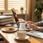 Sweese 8oz Porcelain Cappuccino Cups Set with Saucers, Metal Stand - Stackable, Durable for Coffee, Latte, Tea - Beige, 4 Pack