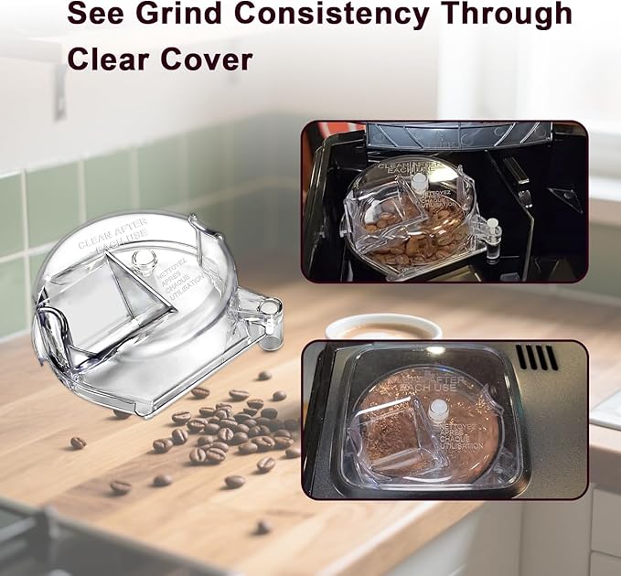 Clear Grinder Assembly Lid Compatible with Cuisinart Coffee Grinder Maker Models DGB-500 DGB-500BK DGB-600 DGB-600BCC DGB-625 Replace#: DGB-500GLID
