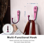 15-Pack Coat Hooks with 30 Screws | Heavy Duty Wall Mounted for Robe, Backpack & Keys | Entryway, Bathroom, Bedroom Hanging Hardware (Pastel Pink)