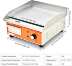 15.3 IN Nonstick Stainless Steel Electric Griddle Adjustable Temperature Control Flat Top Griddle For Resturant, Kitchen, Indoor, Outdoor, Camping, Commercial