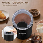 Coffee Grinder, Coffee Bean Grinder Electric, Herb/Spice/Nut Electric Grinder with 304 Stainless Steel Blade One Touch Operation for Kitchen or Home Use, Black