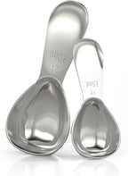 BALCI - Stainless Steel Coffee Scoop Set (1&2 Tablespoon, 15ml and 30ml) Exact Measuring Spoons for Coffee, Tea, Sugar, Flour and More!