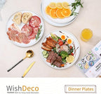 White Dinner Plates Set of 4, Ceramic Dining Plates 10.5 inch, Large Salad Plate, Porcelain Kitchen Plate for Pizza, Steak, Microwave and Dishwasher Safe