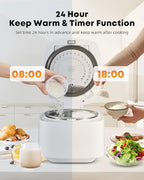 Novaspark Low Carb Rice Cooker Stainless Steel Inner Pot, Mini Stainless Steel Rice Cooker Small 5 Cup, LED Display Low Sugar Rice Maker, 24H Timer and Auto Keep Warm, White Rice/Porridge/Oatmeal, White