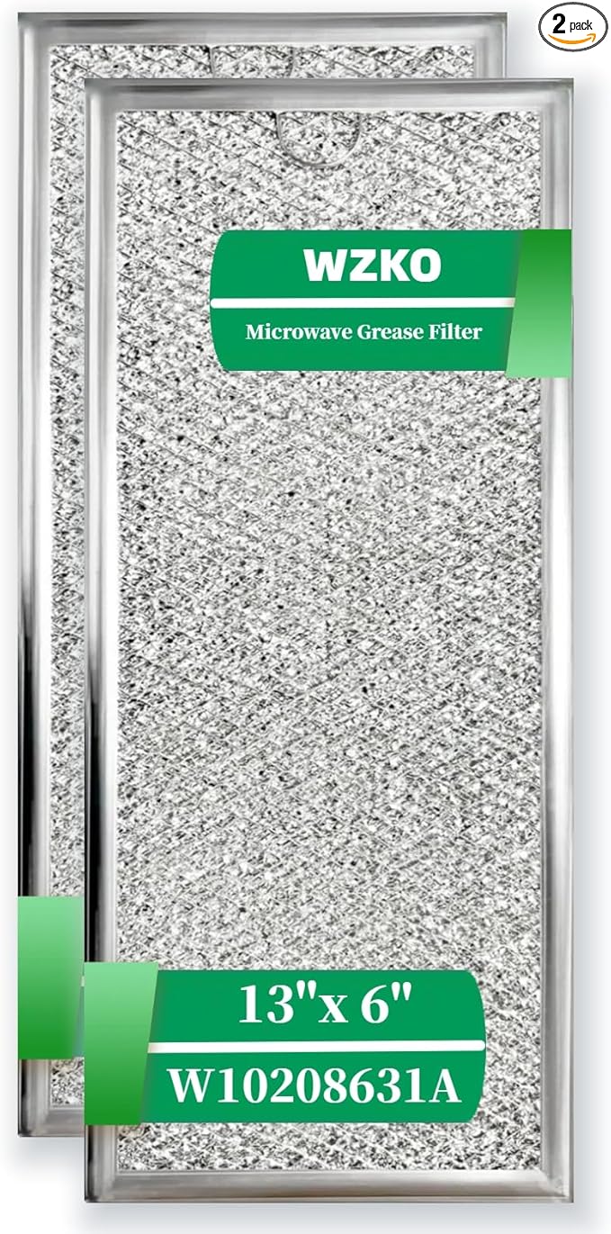 W10208631A Microwave Grease Filter for Whirlpool GE Microwave 13" x 6" 2 Pack Filter Replacement