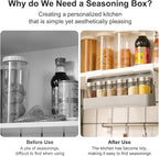 Seasoning Rack with 6 Seasoning Cans, Seasoning Storage Rack Pull-out Seasoning Rack with Seasoning Cans Kitchen Storage Rack Spice Rack Without Drilling (32 X 9.5 X 13.5 CM)