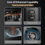 Coffee Maker with Grinder, Programmable Hot and Cold Coffee Maker with 22 oz Glass Carafe, Adjustable Fully Automatic grind and brew Coffee Machine with Timer, Black Americano Iced Coffee Machine